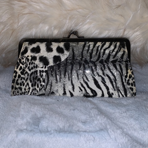 NWOT Animal Print Leather Clutch/Wallet leapard panther minimal statement bag - Picture 4 of 13